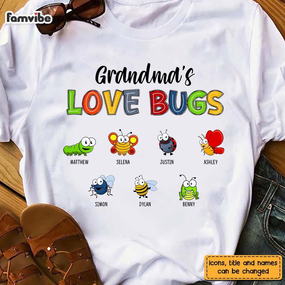 Personalized Grandma Love Bugs Shirt Hoodie Sweatshirt 24877 Primary Mockup