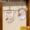 Personalized Gift Happy 1st Mother's Day Baby Onesie Wood Keychain 24884 1