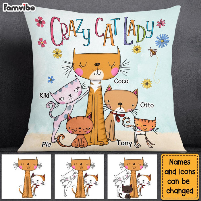 Personalized Crazy Cat Lady Shirt - Hoodie - Sweatshirt Pillow 24888 1