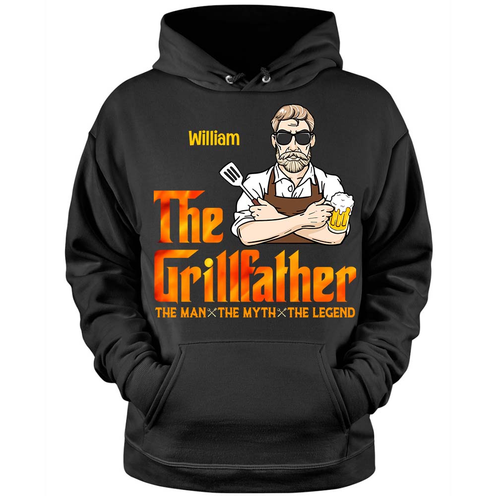 Personalized BBQ The Grillfather Dad Shirt Hoodie Sweatshirt 24892 Primary Mockup