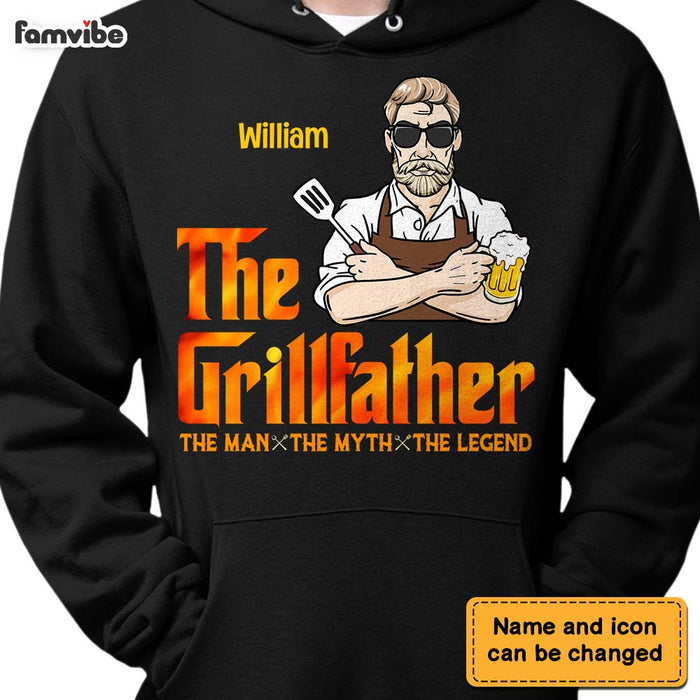 Personalized BBQ The Grillfather Dad Shirt - Hoodie - Sweatshirt 24892 1