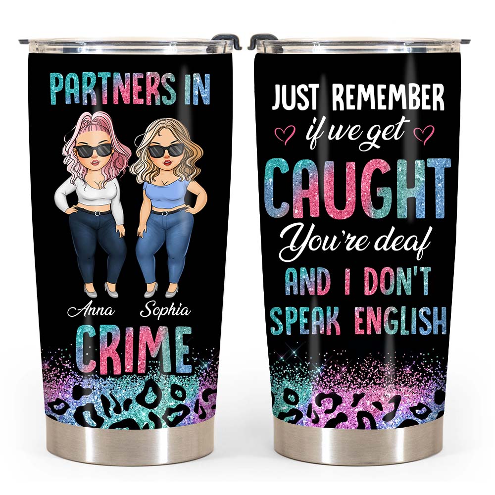 Personalized Friends Partners In Crime Steel Tumbler 24898 Primary Mockup
