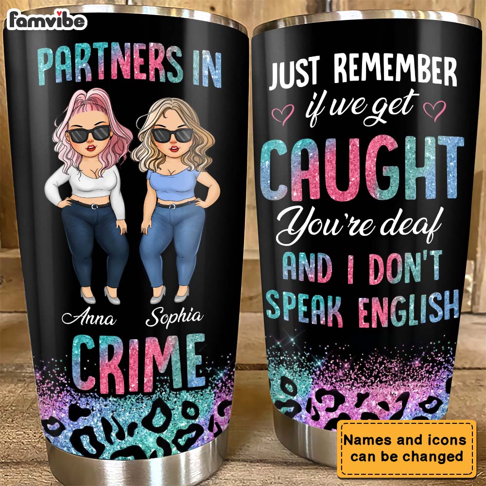 Personalized Friends Partners In Crime Steel Tumbler 24898 Primary Mockup