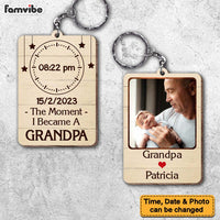 Personalized Gift The Moment I Became A Grandpa Wood Keychain 24905 thumb 1