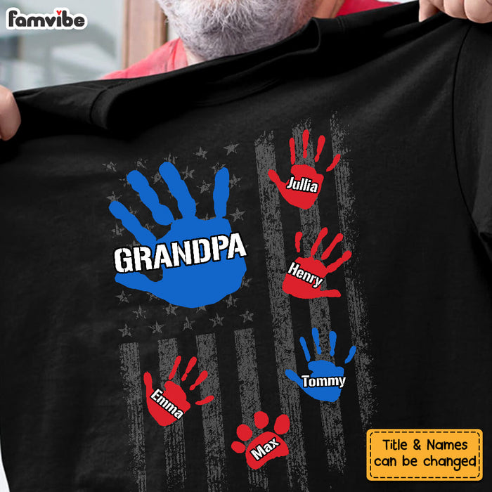 Personalized Gift For Father For Dad Hand Print Shirt - Hoodie - Sweatshirt 24908 1