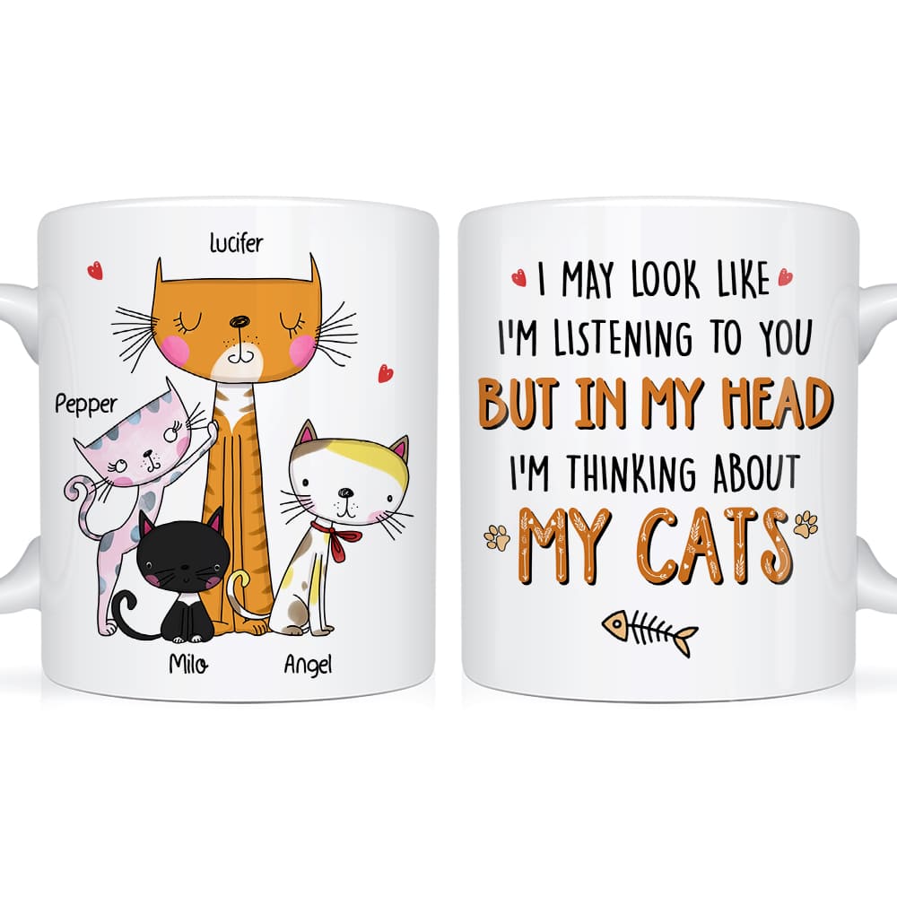 Personalized Thinking About Cats Mug 24913 Primary Mockup
