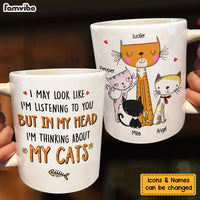 Personalized Thinking About Cats Mug 24913 thumb 1
