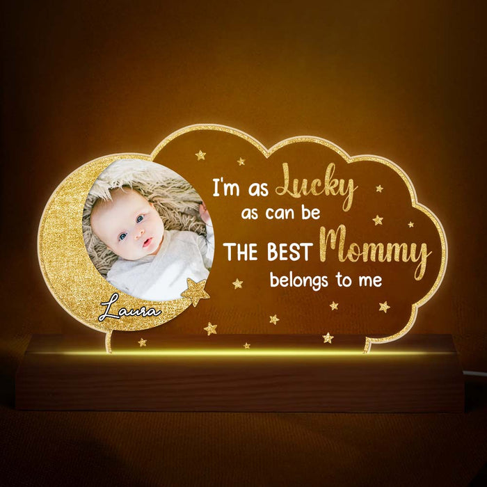 Personalized Gift For New Mommy I'm As Lucky As can Be Plaque LED Lamp Night Light 24922 1