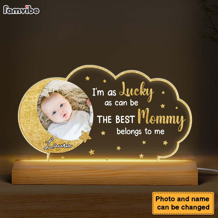 Personalized Gift For New Mommy I'm As Lucky As can Be Plaque LED Lamp Night Light 24922 1
