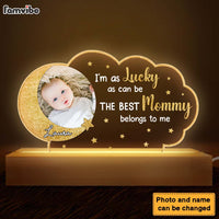 Personalized Gift For New Mommy I'm As Lucky As can Be Plaque LED Lamp Night Light 24922 thumb 1