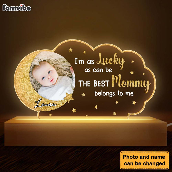 Personalized Gift For New Mommy I'm As Lucky As can Be Plaque LED Lamp Night Light 24922 1