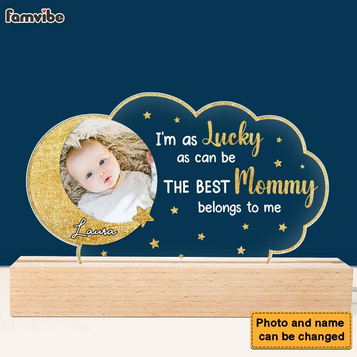 Personalized Gift For New Mommy I'm As Lucky As can Be Plaque LED Lamp Night Light 24922 1