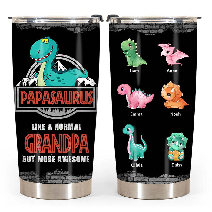Personalized Papasaurus Steel Tumbler 24924 1