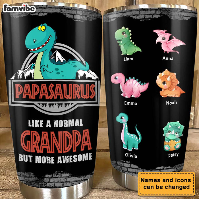 Personalized Papasaurus Steel Tumbler 24924 1