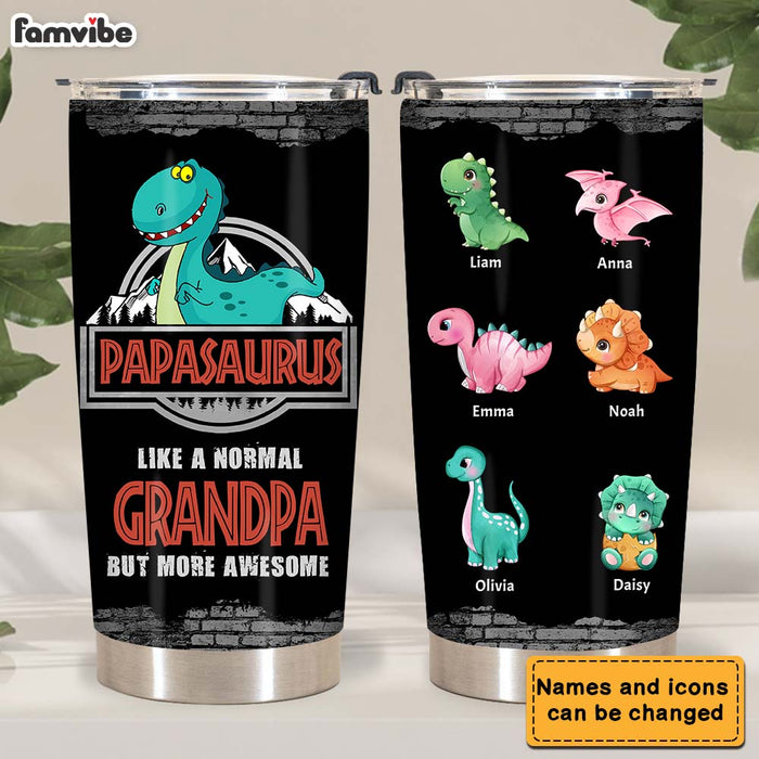 Personalized Papasaurus Steel Tumbler 24924 1