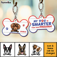 Personalized My Dog Is Smarter Than Your President Wood Keychain 24928 thumb 1