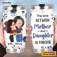 Personalized Love Between Mother & Daughter Is Forever Blue Floral Steel Tumbler 24936 thumb 1