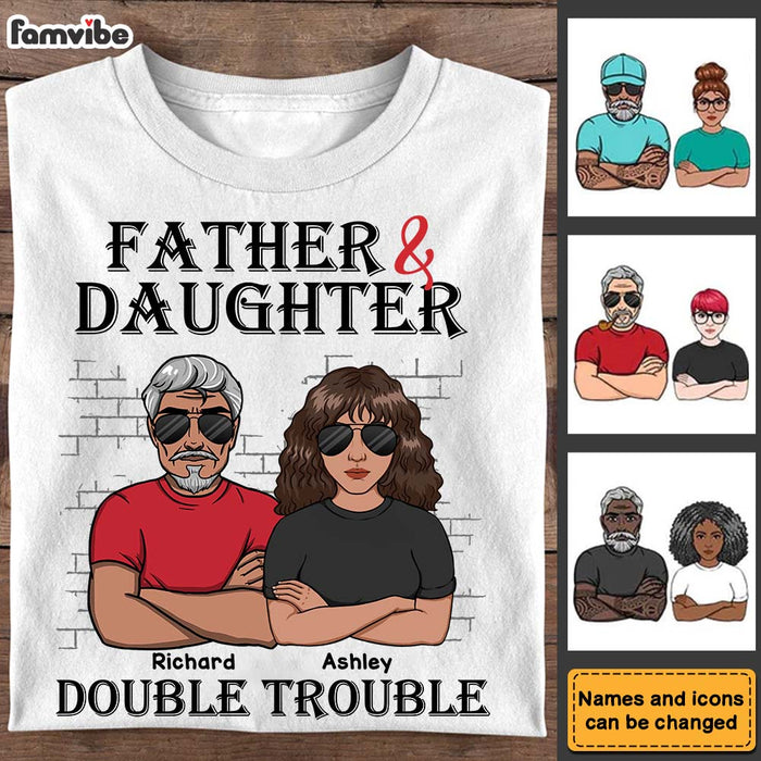 Personalized Double Trouble Dad and Daughter Shirt - Hoodie - Sweatshirt 24941 1