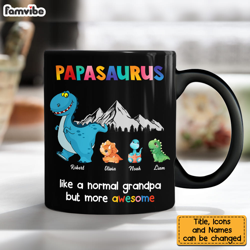 Personalized Gift For Grandpa Papasaurus Mug 23677 Primary Mockup