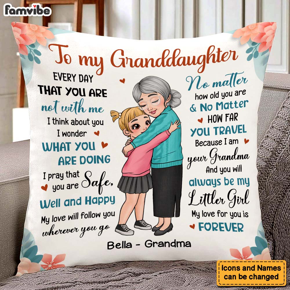 Personalized Gift To Granddaughter Pillow 24955 Primary Mockup