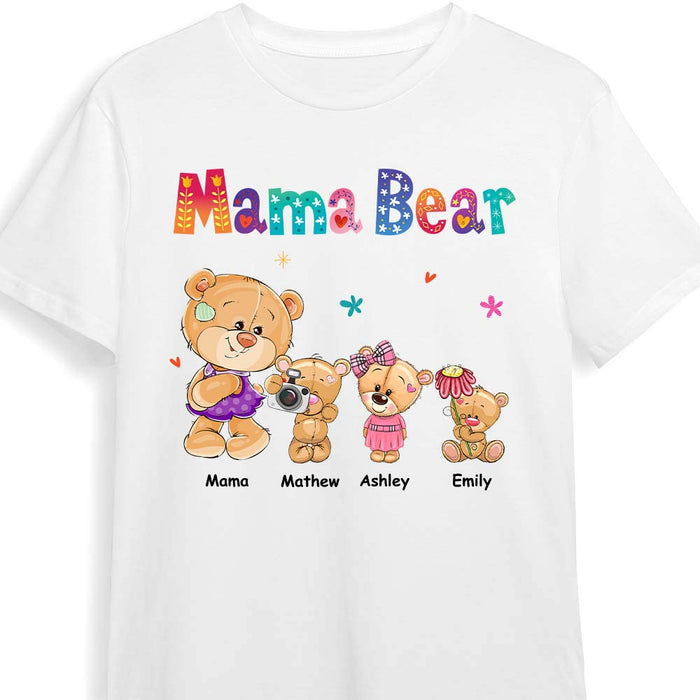 Personalized Mama Bear Colorful Flower Shirt - Hoodie - Sweatshirt 24958 1