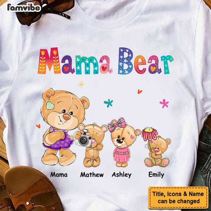 Personalized Mama Bear Colorful Flower Shirt - Hoodie - Sweatshirt 24958 1