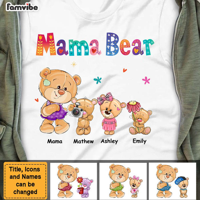 Personalized Mama Bear Colorful Flower Shirt - Hoodie - Sweatshirt 24958 1