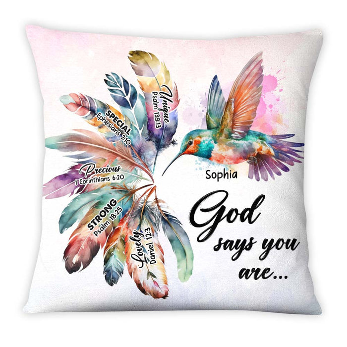 Personalized Gift Hummingbird God Says You Are Pillow 24970 1