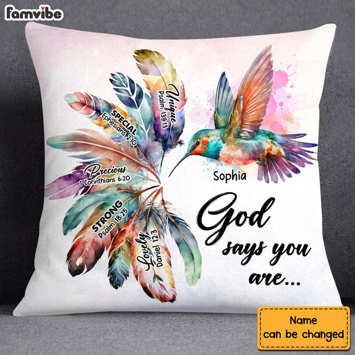 Personalized Gift Hummingbird God Says You Are Pillow 24970 1