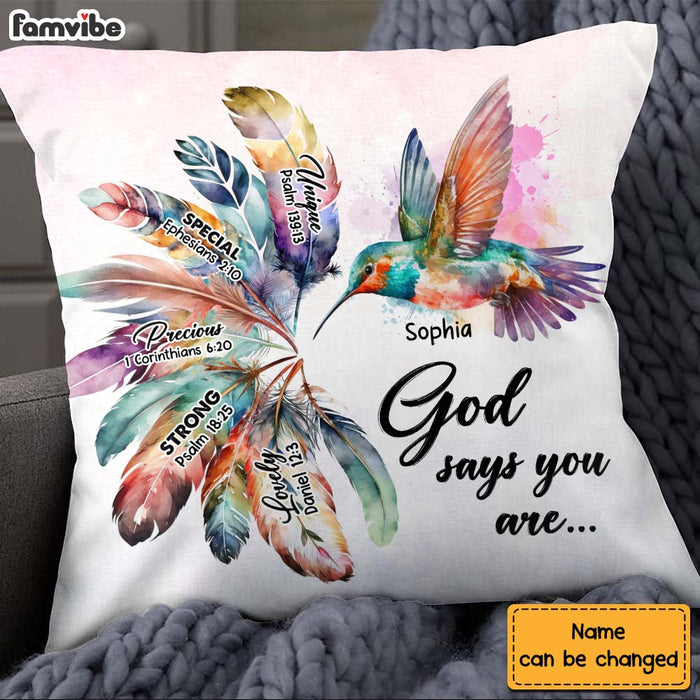 Personalized Gift Hummingbird God Says You Are Pillow 24970 1
