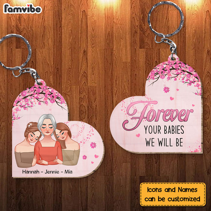 Personalized Forever Your Babies Wood Keychain 24993 1