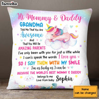 Personalized Gift For New Daddy & Mommy Grandma Told Me That You Are Awesome Pillow 24994 thumb 1