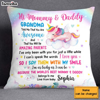 Personalized Gift For New Daddy & Mommy Grandma Told Me That You Are Awesome Pillow 24994 thumb 1