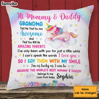 Personalized Gift For New Daddy & Mommy Grandma Told Me That You Are Awesome Pillow 24994 thumb 1