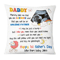 Personalized  Gift For New Daddy I Can't Wait To Meet You Pillow 24996 thumb 1