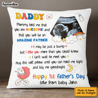 Personalized  Gift For New Daddy I Can't Wait To Meet You Pillow 24996 thumb 1
