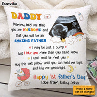 Personalized  Gift For New Daddy I Can't Wait To Meet You Pillow 24996 thumb 1
