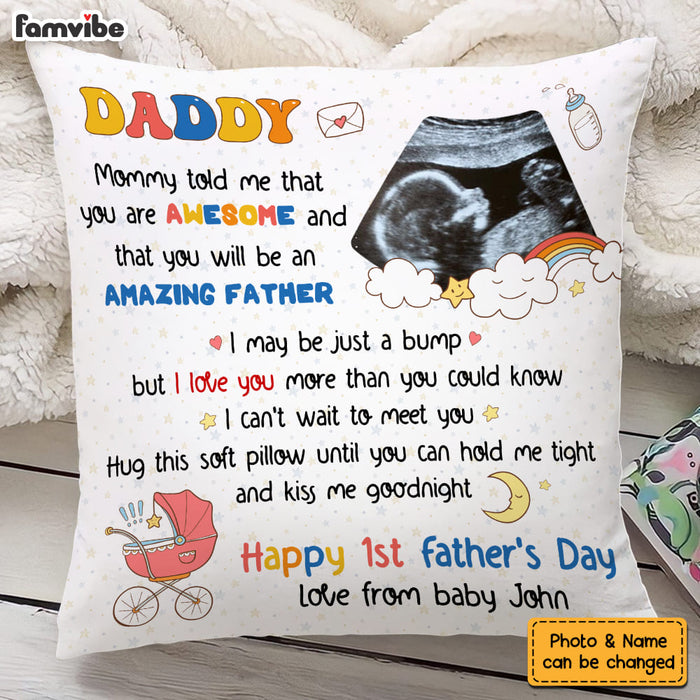Personalized  Gift For New Daddy I Can't Wait To Meet You Pillow 24996 1