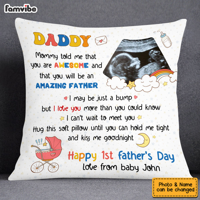 Personalized  Gift For New Daddy I Can't Wait To Meet You Pillow 24996 1