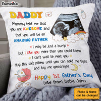Personalized  Gift For New Daddy I Can't Wait To Meet You Pillow 24996 thumb 1