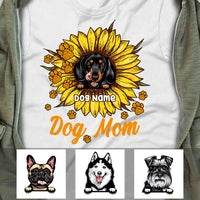 Personalized Dog Mom Sunflower T Shirt JR232 95O57 thumb 1