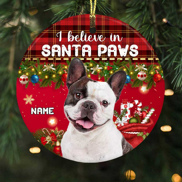 Personalized Dog Christmas Photo Circle Ornament OB193 30O58 1