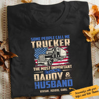 Personalized Trucker Dad & Husband T Shirt JN192 95O57 thumb 1