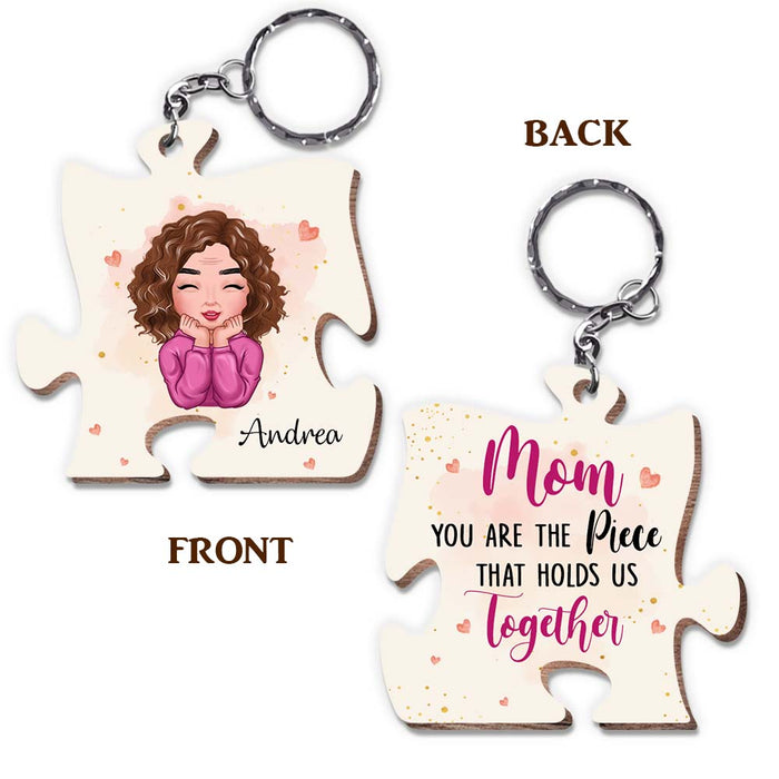Personalized You Are The Piece That Holds Us Together Wood Keychain 25001 1