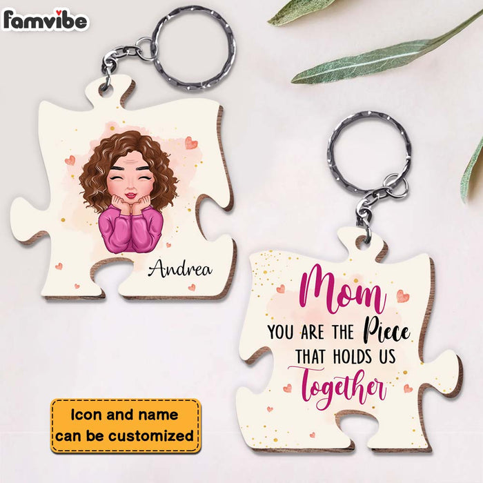 Personalized You Are The Piece That Holds Us Together Wood Keychain 25001 1