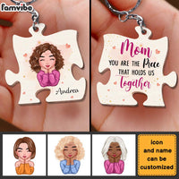 Personalized You Are The Piece That Holds Us Together Wood Keychain 25001 thumb 1
