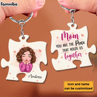 Personalized You Are The Piece That Holds Us Together Wood Keychain 25001 thumb 1