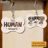 Personalized This Human Belongs To Wood Keychain 25006 1
