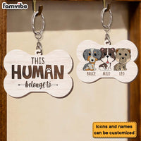 Personalized This Human Belongs To Wood Keychain 25006 thumb 1
