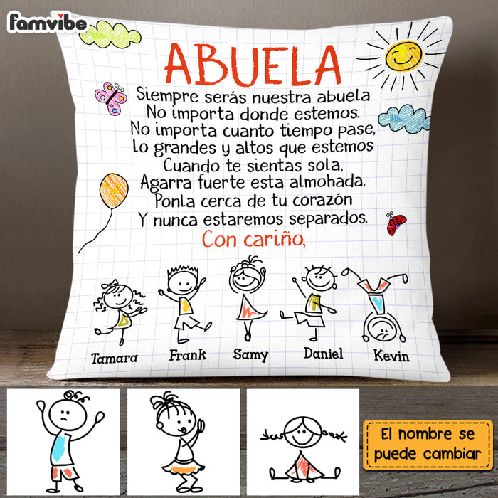 Personalized Grandma Abuela Spanish Doodle Pillow 25011 1